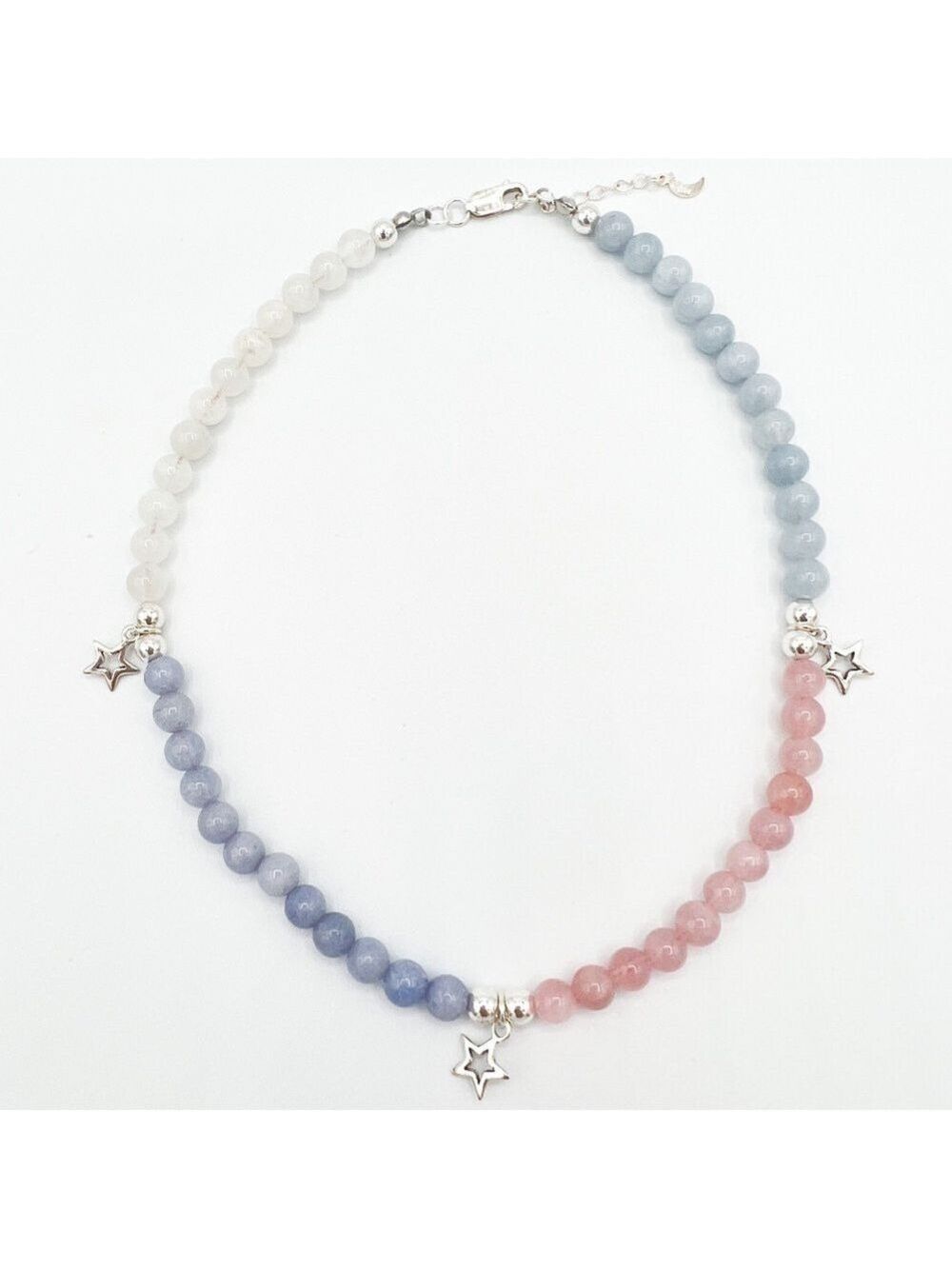 PRECIOUS gem and sterling sliver choker necklace